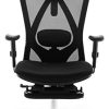 SIHOO Chaise de Bureau Fauteuil Ergonomique avec Repose-Pieds réglable en SIHOO Chaise de Bureau Fauteuil Ergonomique avec Repose-Pieds réglable en Hauteur et Appui-tête Siège en Maille avec Inclinaison du Dossier et Support Lombaire (Noir)