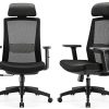 SIHOO Chaise de Bureau à Domicile, Fauteuil de Bureau avec Support Lombaire et accoudoirs réglables, Dossier en Maille Respirant Confortable et siège rembourré (Noir)