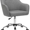 SONGMICS Fauteuil de bureau, Chaise pivotante confortable, Siège ergonomique, réglable SONGMICS Fauteuil de bureau, Chaise pivotante confortable, Siège ergonomique, réglable en hauteur, charge 120 kg, cadre enacier, tissu imitation lin, pour bureau, Gris OBG019G01