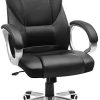 SONGMICS Fauteuil de bureau, Stable, Bonne longévité, Hauteur réglable, Ergonomique, SONGMICS Fauteuil de bureau, Stable, Bonne longévité, Hauteur réglable, Ergonomique, Noir, OBG22B