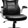 SONGMICS Fauteuil gamer, Chaise gaming, Chaise racing, Siège e-sport, Chaise de bureau à haut dossier, hauteur réglable, accoudoirs relevables, mécanisme d'inclinaison, Noir OBG28B