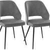 SONGMICS Lot de 2 Chaises de Salle à Manger, Chaise SONGMICS Lot de 2 Chaises de Salle à Manger, Chaise de Loisirs Moderne en Velours, Chaise de Cuisine rembourrée avec Pieds en métal, pour Salon, Gris LDC81GY