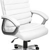 TecTake Chaise de Bureau Fauteuil de Direction Hauteur réglable | TecTake Chaise de Bureau Fauteuil de Direction Hauteur réglable | Design ondulé | diverses Couleurs au Choix (Blanc | no. 402151)