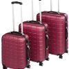 TecTake Set de 3 valises de Voyage de ABS | avec Serrure à Combinaison intégrée | poignée télescopique | roulettes 360° - diverses Couleurs au Choix (Bordeaux| no. 402670)