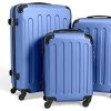 Todeco - Set de Valises, Bagages pour Voyage - Matériau: Todeco - Set de Valises, Bagages pour Voyage - Matériau: Plastique ABS - Roues: 4 Roues à Rotation 360° - Coins protégés, 51 61 71 cm, Bleu Ciel, ABS