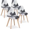 Uderkiny Lot de 4 Chaises Chaise de Salle à Manger Uderkiny Lot de 4 Chaises Chaise de Salle à Manger Patchwork Chaise de Style Nordique pour la Cuisine la Salle à Manger Le Salon et Le Restaurant (Gris)