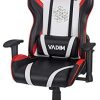 VADIM Chaise de Bureau Gaming Rouge et Blanche, Chaise Fauteuil VADIM Chaise de Bureau Gaming Rouge et Blanche, Chaise Fauteuil de Bureau Racing Sport Ergonomique, Siège Gamer Dossier inclinable à 155°, Hauteur Réglable, PU pour PC Joueur