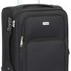 Valise Taille Cabine 55cm - ALISTAIR Plume - Toile Nylon Valise Taille Cabine 55cm - ALISTAIR Plume - Toile Nylon Ultra légère et résistante - 4 Roues - Marque française (Noir)