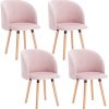 WOLTU Lot de 4 Chaise de Cuisine en Velours Fauteuil de Repas Salle à Manger, Rose, BH121rs-4