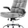 YAMASORO Chaise de Bureau avec accoudoirs rabattables pour la Maison, YAMASORO Chaise de Bureau avec accoudoirs rabattables pour la Maison, chaises d'ordinateur avec Rembourrage épais pour Plus de Confort et de Design Ergonomique pour Le Soutien Lombaire, Gris