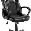 Yaheetech Chaise de Bureau Fauteuil Gaming Pivotant 150kg Dossier Haut Yaheetech Chaise de Bureau Fauteuil Gaming Pivotant 150kg Dossier Haut Ergonomique, Hauteur Réglable, Inclinable, Siège Rembourré Noir