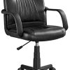 Yaheetech Chaise de Bureau Hauteur Réglable Fauteuil de Bureau en Yaheetech Chaise de Bureau Hauteur Réglable Fauteuil de Bureau en Similicuir Siège Rembourrée Rotation à 360°