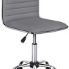 Yaheetech Chaise de Bureau sans Accoudoir à Dossier Bas Fauteuil de Bureau Travail à roulettes Assise Réglable Chaise d'Ordinateur 120 kg Chaise pour Chambre Gris