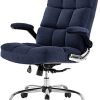 Yamasoro Chaise de bureau ergonomique avec accoudoirs rabattables, hauteur réglable Yamasoro Chaise de bureau ergonomique avec accoudoirs rabattables, hauteur réglable à 360°, chaise de bureau avec support lombaire réglable, chaise de bureau en velours (bleu)