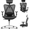mfavour Siège Confortable Chaise de Bureau Fauteuil Ergonomique avec Accoudoirs mfavour Siège Confortable Chaise de Bureau Fauteuil Ergonomique avec Accoudoirs Réglable Hauteur Appui-tête Ajustable Dossier Inclinable Soutien Lombaire Le Charge Max. 200kg
