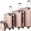 tectake 800763 Lot de 4 Valises de Voyage en ABS, tectake 800763 Lot de 4 Valises de Voyage en ABS, Empilables, Poignée Télescopique, avec Valises à roulettes et Trousse de Toilette - diverses Couleurs au Choix - (Or Rose | no. 403409)