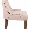 CLP Lot De 2 Chaises De Salle A Manger Aberdeen en Tissu I Chaise Rembourrée avec Piétement en Bois D'Hévéa Et Dossier, Couleur:crème, Couleur du Cadre:Antique Clair