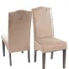 PS Global Lot de 2 chaises de Salle à Manger en Velours Knockerback de qualité - Chaises de Salle à Manger, Cuisine (Vison)
