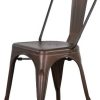 BenyLed Lot de 4 Chaises de Salle à Manger Empilables en Métal Style Industriel Vintage, Convient pour Une Utilisation Intérieure et Extérieure, Chaise de Jardin, Glaçage