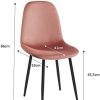 BAÏTA Lot de 4 chaises Lena en Velours Rose, 44x52x86cm