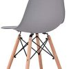 WV LeisureMaster Lot de 6 Chaises Blanches de Salle à Manger Chaise de Cuisine avec Pieds en Bois,Gris