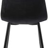 314cwnJnvCS._AC_.jpg CLP Chaise De Salle A Manger Napier en Similicuir Tissu Ou Velours I Chaise avec Surface D'assise Matelassée Pieds en Metal I Charge Max.150 Kg, Couleur:Noir, matière:Velours