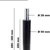 314zkSeBOTL._AC_.jpg HIMRY Ressort à Pression de gaz pour Chaise de Bureau, Longueur Totale 260-380mm, 7,9" (200mm) Remplacement Piston Ascenseur Droite élévation à Gaz, pour Fauteuil tabourets, Noir, KX_TKD5201-120