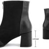 318Z-Hu9fL._AC_.jpg MaxMuxun Femme Bottines à talons Bloc avec fermeture éclair sur le devant Dame Bottines en Daim