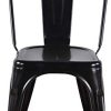 ZMALL Lot de 4 chaises de salle à manger en métal empilables pour intérieur ou extérieur, design de style industriel pour une cour, un bistrot, une cuisine, un café, un bar
