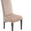 PS Global Lot de 2 chaises de Salle à Manger en Velours Knockerback de qualité - Chaises de Salle à Manger, Cuisine (Vison)