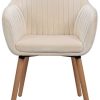 WOLTU 2 X Chaises de Salle à Manger Crème Assise en Velours Chaise pour Cuisine/Salon/Café,BH95cm-2