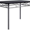 CASARIA Ensemble 5 pièces Paul Noir 1 Table 4 chaises MDF métal laqué Cuisine Ensemble Table et chaises pour Salle à Manger