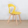 MeillAcc Lot de 4 chaises de salle à manger creuses en plastique pour salon, salle à manger, chambre à coucher, jaune