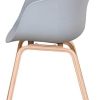 BenyLed Lot de 4 Chaises de Salle à Manger Scandinave Design Rétro Chaise D'appoint avec Pieds en Bois de Chêne et Assise en Polypropylène (Gris)