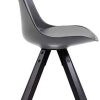 IDIMEX Lot de 4 chaises de Salle à Manger RETO Style scandinave Design Nordique avec piètement en Bois Massif de Coloris Noir, siège Coque en Plastique Gris