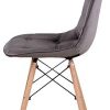 31IXyHRY9DL._AC_.jpg EDLMH Lot de 4 chaises de salle à manger ergonomiques en similicuir et velours avec cadre en métal et pieds en bois de hêtre pour salle à manger, bureau, salon, chambre, café (4, gris velours)