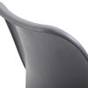 IDIMEX Lot de 4 chaises de Salle à Manger RETO Style scandinave Design Nordique avec piètement en Bois Massif de Coloris Noir, siège Coque en Plastique Gris