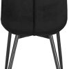 WOLTU Lot de 6 Chaises de Salle à Manger Chaises de Repas rembourrée en Velours piétement en métal,Chaise de Salon Noir BH209sz-6
