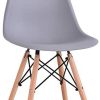 WV LeisureMaster Lot de 6 Chaises Blanches de Salle à Manger Chaise de Cuisine avec Pieds en Bois,Gris