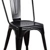 Sim Luxury Lot de 4 chaises de Salle à Manger en métal pour intérieur et extérieur, Noir