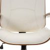 CLP Fauteuil De Bureau Ergonomique Dayton Similicuir I Assise Rembourrée I Chaise De Bureau Réglable en Hauteur avec Accoudoirs Et roulettes, Couleur:Noyer/Blanc