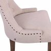 CLP Lot De 2 Chaises De Salle A Manger Aberdeen en Tissu I Chaise Rembourrée avec Piétement en Bois D'Hévéa Et Dossier, Couleur:crème, Couleur du Cadre:Antique Clair