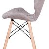 4PCS rétro PU rembourré, Chaise de Salle à Manger en Bois Naturel rembourrée Patchwork, Chaise de Bureau, Chaise de Loisirs, Chaise de Salle à Manger à Dos Papillon, Chaise de négociation (Khaki)