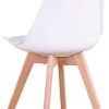 Uderkiny Lot de 6 chaises Chaises de Salle à Manger avec Coussins et Pieds en hêtre pour Salle à Manger Cuisine Bureau, etc (Blanc-6)