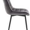WOLTU 6X Chaise de Salle à Manger Chaise Design Moderne Assise en Velours Bien rembourrée Cadre en métal, Gris Foncé, BH142dgr-6
