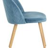 Lot de 2/4/6 Chaises en Velours Style Scandinave Pieds en Métal Chaise de Salle à Manger (Bleu, 2)