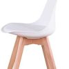 Uderkiny Lot de 6 chaises Chaises de Salle à Manger avec Coussins et Pieds en hêtre pour Salle à Manger Cuisine Bureau, etc (Blanc-6)