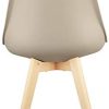 1 lot de 4 ou 6 chaises de salle à manger de couleur scandinave avec coussin en polyuréthane confortable et pieds en hêtre kaki