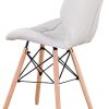 MeillAcc Un lot de 4 chaises de salle à manger médiévale scandinave, chaises en lin avec pieds en bois, adaptées pour les restaurants, le salon