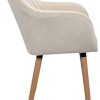 WOLTU 2 X Chaises de Salle à Manger Crème Assise en Velours Chaise pour Cuisine/Salon/Café,BH95cm-2